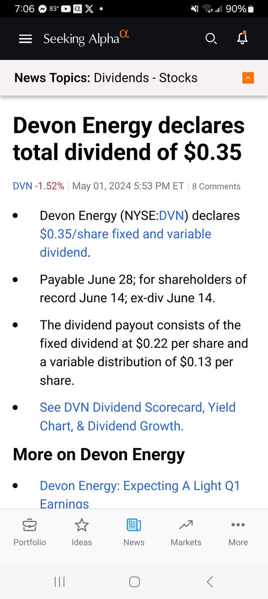 Dividend Announcement!
$DVN
#dividend #dividends #investing #financialindependence #financialfreedom