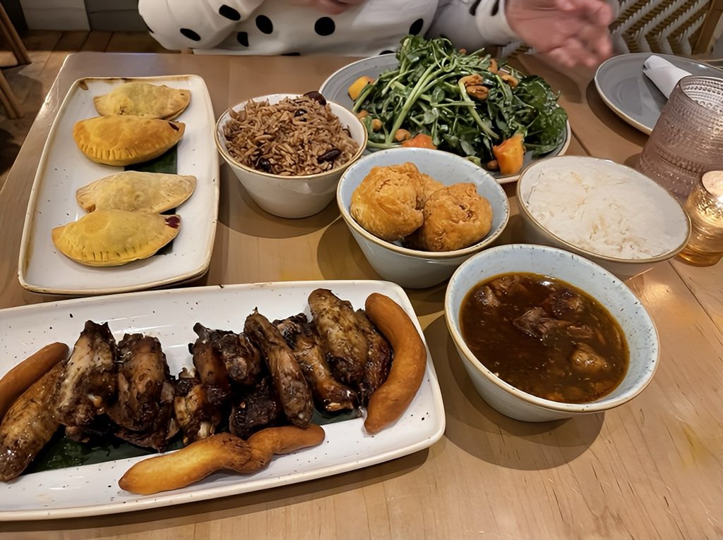 Clocked out of the office - fried dumplings, jerk wings, beef patties 🤗😋 #foodblogger #foodie #foodphotography #foodlovers