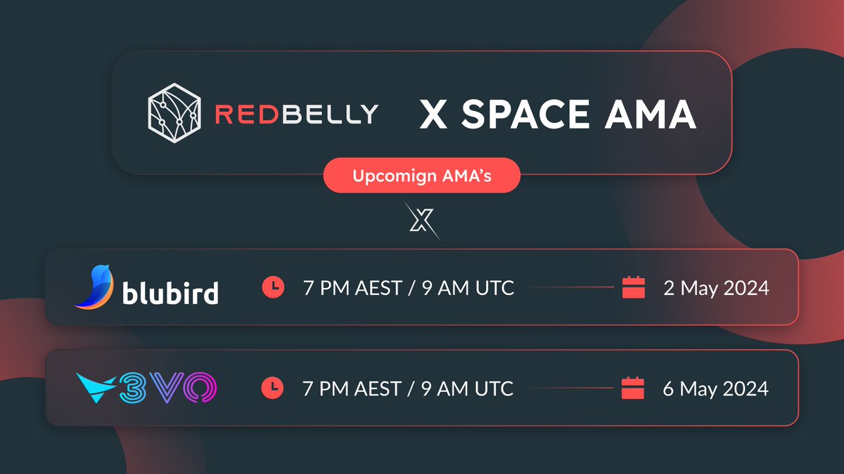 We have 2 AMA's lined up in the next few days. The first with @blubird_app in just under 10 hours. For our Zealy participants you will find a new Quest to complete if you are able to join us! twitter.com/i/spaces/1eaKb… Then on Monday our next AMA with @3vo_me , where our Founder…