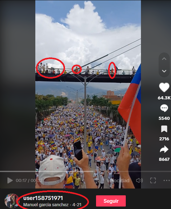 🔴OJO A ESTO: Gustavo Petro está como loco publicando fotos VIEJAS para hacer ver voluminosas las marchas de hoy. Acá encontré que esta imagen que acaba de publicar la sacaron de un video publicado en Tiktok hace más de 10 días!! ¿A quién engañan?