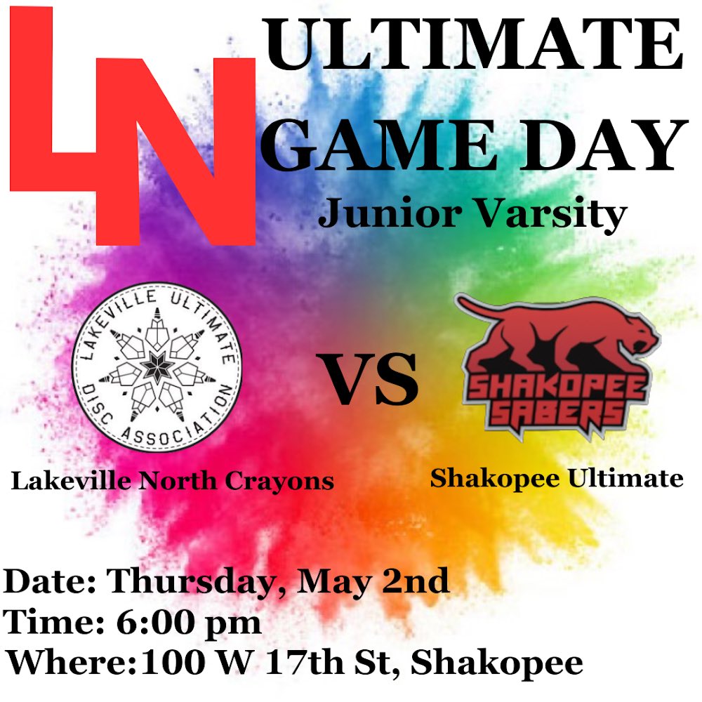 Our games this week unfortunately are both away but we hope you will still join us at 6pm for some frisbee. Grab the umbrellas again and get out to the fields. (Updates will come if there are any changes)