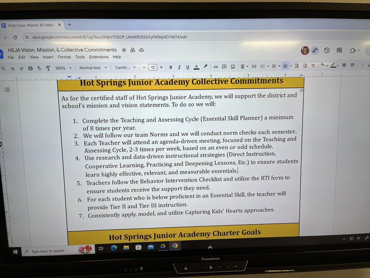 Spring guiding coalition task at PLC schools: reviewing current collective commitments for changes next school year ⬇️

Thanks Hot Spgs JA @HSSD_Trojans for being a model PLC! #atplc #plc4ar @SolutionTree