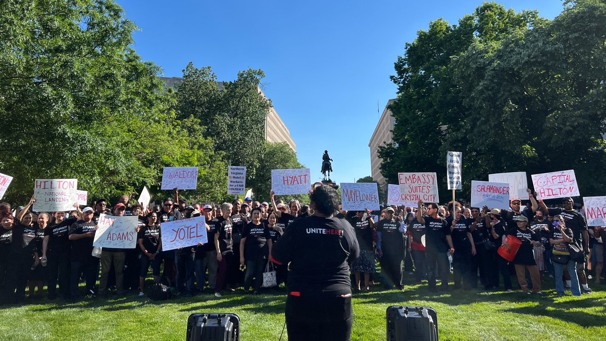 Today, over 1,000 Local 25 members and allies rallied and marched to demand that the D.C. hotels where we work raise wages and address understaffing.