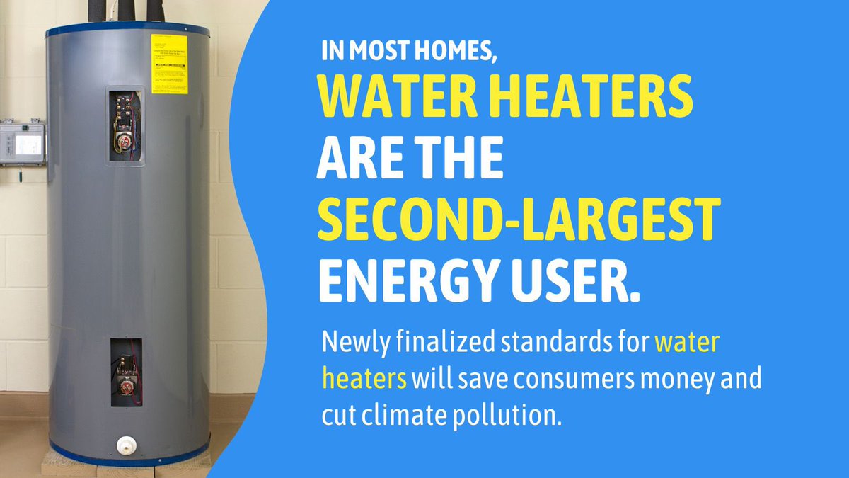 New efficiency standards for #WaterHeaters will help cut one of the biggest energy costs in homes & reduce pollution. This is especially critical for low income households, whose utility bills often comprise a significant portion of their monthly costs.   Proud to have led a…