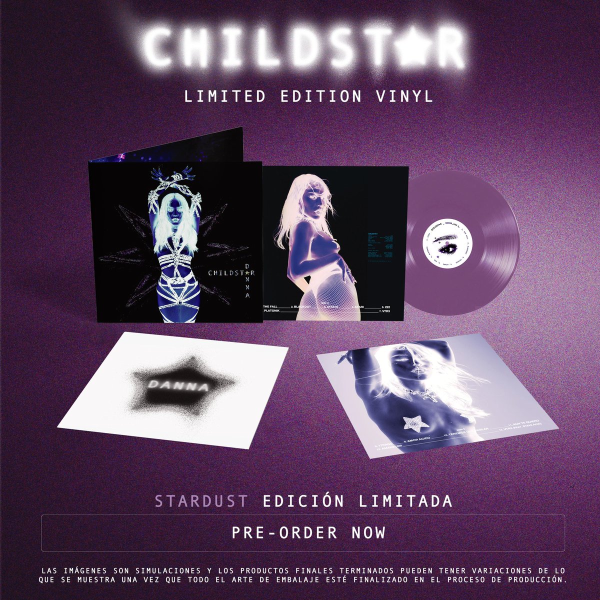 CHILDSTAR en su cuarta portada 💜 el vinilo en edición stardust ya está disponible en dannadanna.com