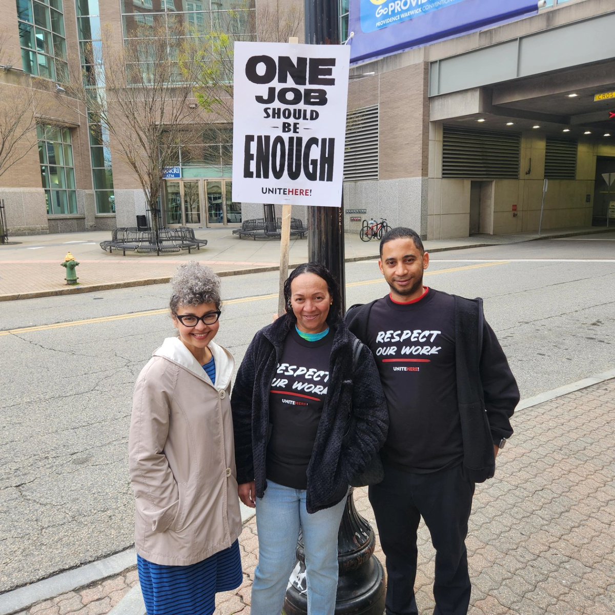 Happy May Day! Celebrating the power of workers with @UNITEHERE26 : 'One job should be enough!' #UnionStrong #Solidarity