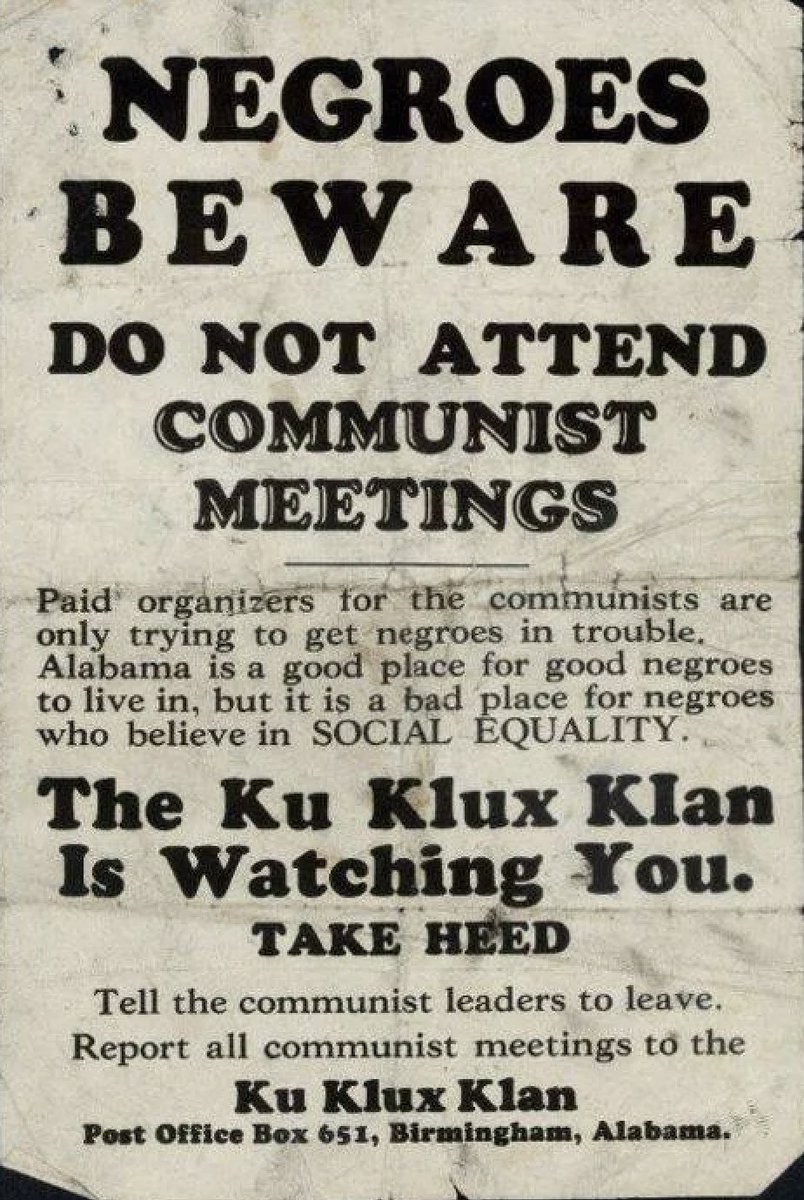 ‼️ A timely reminder that the “outside agitator” trope being deployed by police, politicians, media, and university admins today was a favorite strategy of the Klan. Don’t fall for it! ‼️