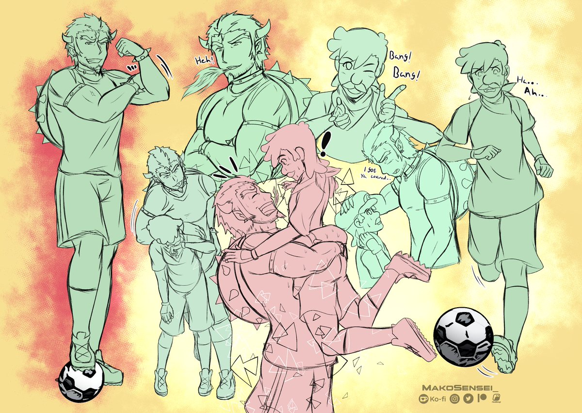 Bowuigi Strikers sketch collage ! (based on mario strikers if you didn't get it) #bowser #bowserxluigi #bowuigi