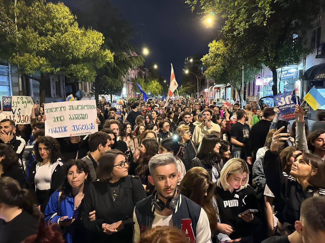 Batumi protests against Russian law Photo t.me/NotoRussianLaw…