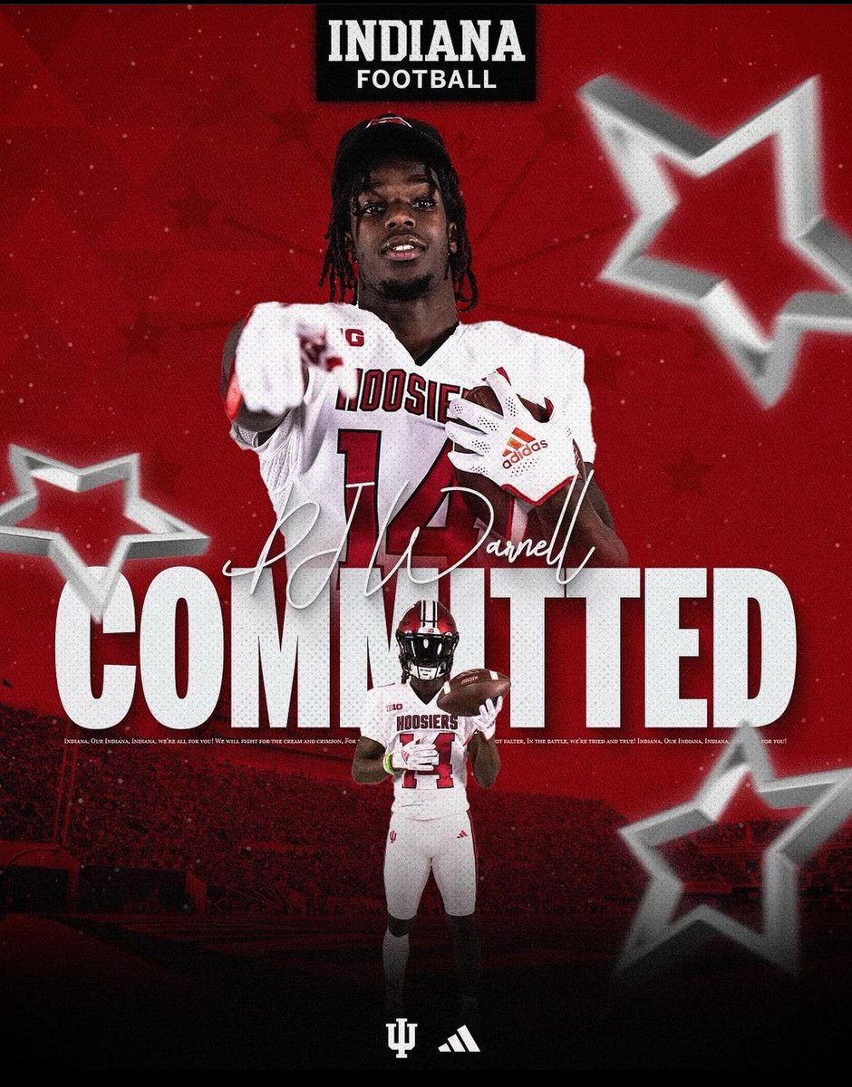 Arizona DB DJ Warnell Jr. announces he has committed to Indiana #iufb