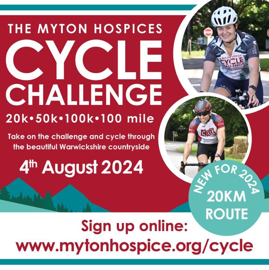 🚴‍♀️ Get into gear and join us for a ride like no other! 🚴‍♀️ #MidlandsHour On Sunday 4th August the cycle challenge is back, roll through the picturesque villages of Warwickshire and the Cotswold’s whilst supporting your local hospice! Find out more today buff.ly/3VvNhZ8