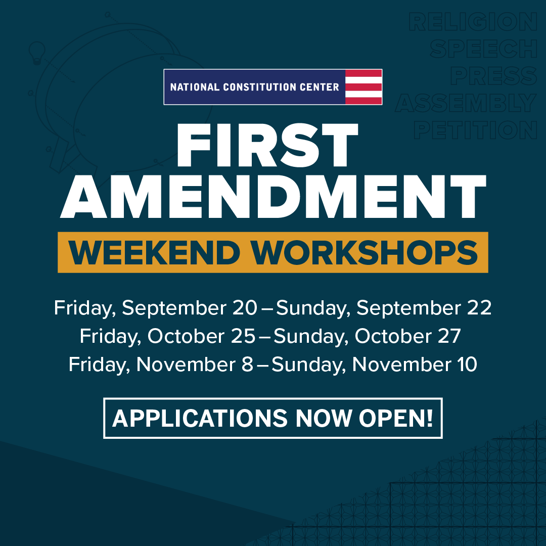 EDUCATORS: Deepen your knowledge of the First Amendment, engage with the Center’s nonpartisan educational materials, and collaborate with your peers from around the country during a First Amendment Weekend Workshop this fall. Apply by May 31: ow.ly/GtW050Ru2rQ