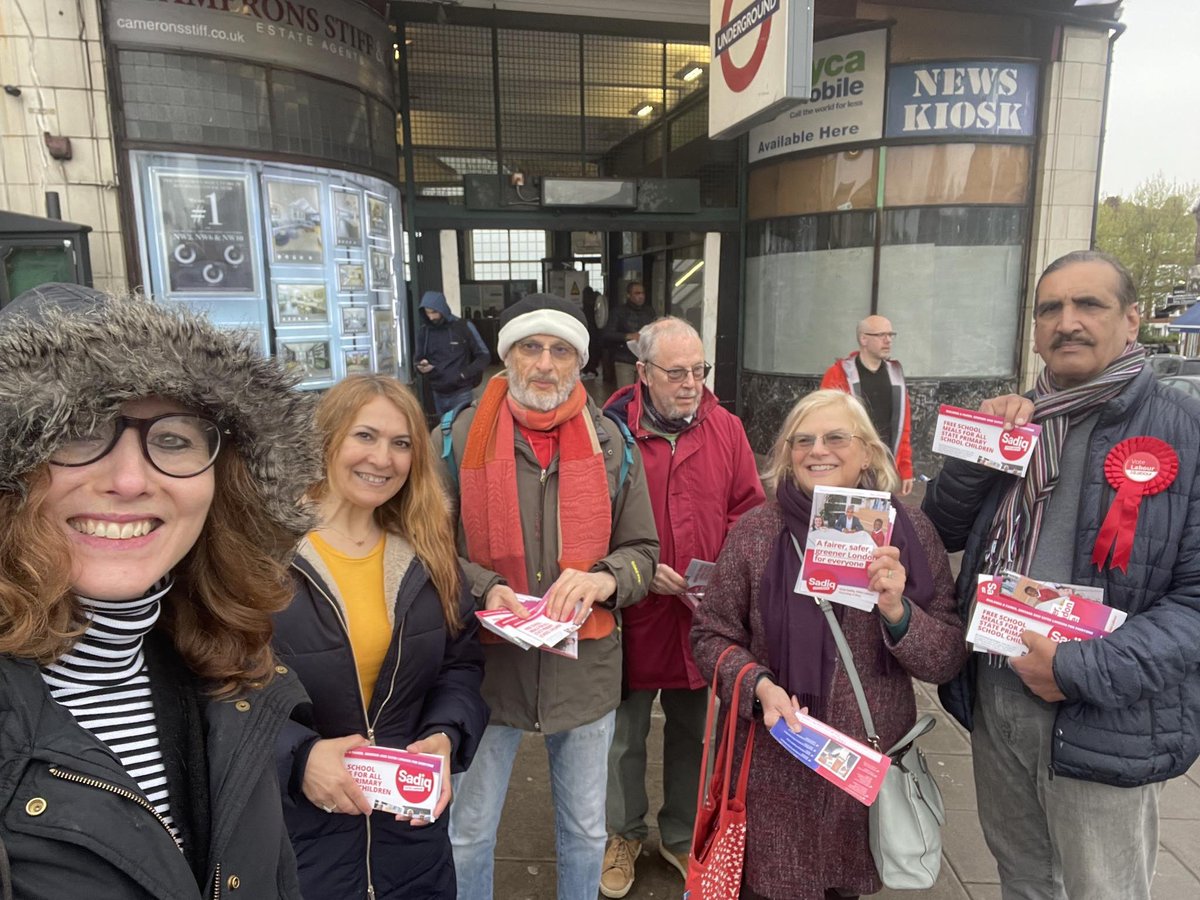 Out in all weathers canvassing for the elections next Thursday. Lots of support for our GLA candidate Krupesh Hirani, a hardworking local champion. Solidarity with him & against those who have tried to smear him - no place for hate in our borough 🌹