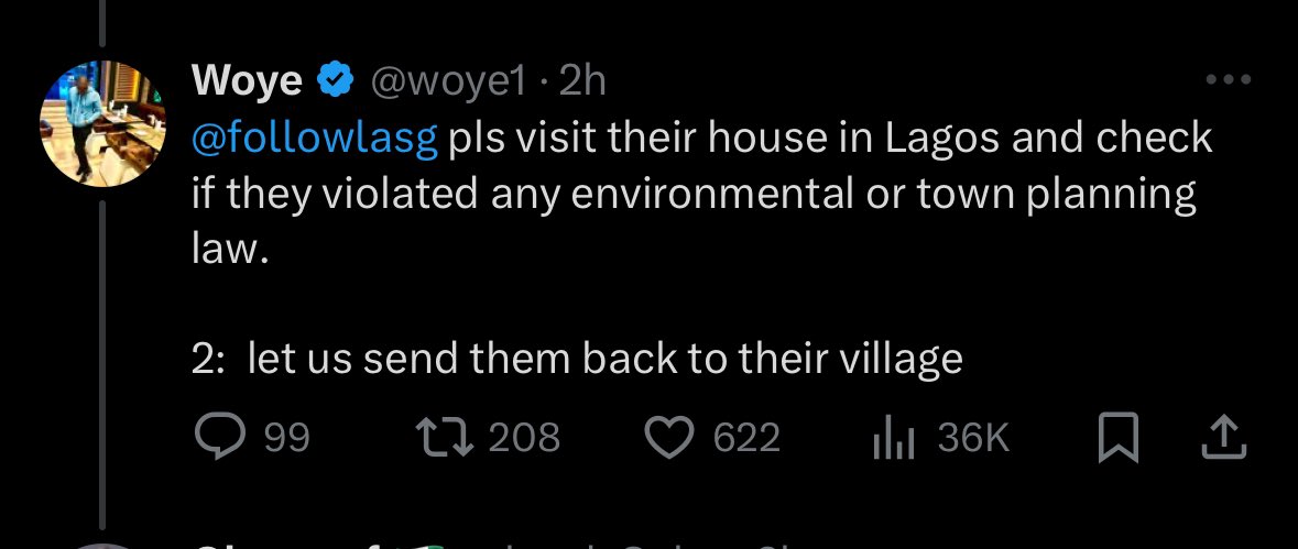 “Let us send them back to their village” I would like them to also publish the names of the people living under the bridges including their tribes.