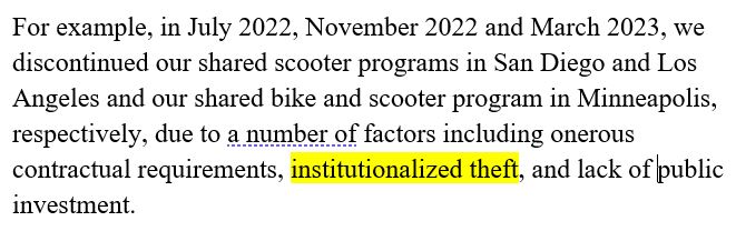 I think shared #micromobility (shared bikes, e-scooters, etc.) is a great solution: low-cost transportation in cities without huge taxpayer subsidies. But it can only work when vehicles aren't stolen/vandalized. So this update from @lyft is scary.