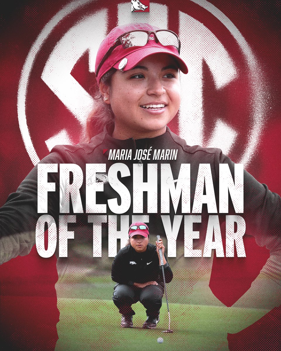Razorback Women's Golf (@razorbackwgolf) on Twitter photo An absolute no brainer 🤗
<a href="/majomarinn/">Maria Jose Marin</a> is your <a href="/SEC/">Southeastern Conference</a> Freshman of the Year!
📰 bit.ly/3K2UxVP An absolute no brainer 🤗
<a href="/majomarinn/">Maria Jose Marin</a> is your <a href="/SEC/">Southeastern Conference</a> Freshman of the Year!
📰 bit.ly/3K2UxVP