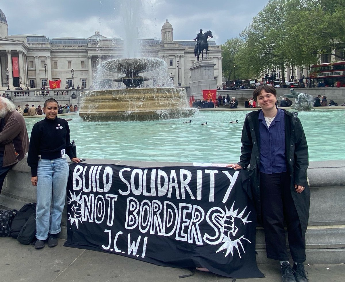 Happy #MayDay! Today we were proud to stand with marginalised workers of the world - migrant workers, Palestinian workers and all those at the sharpest end of workplace precarity. Today and everyday we stand for solidarity, not borders. #InternationalWorkersDay