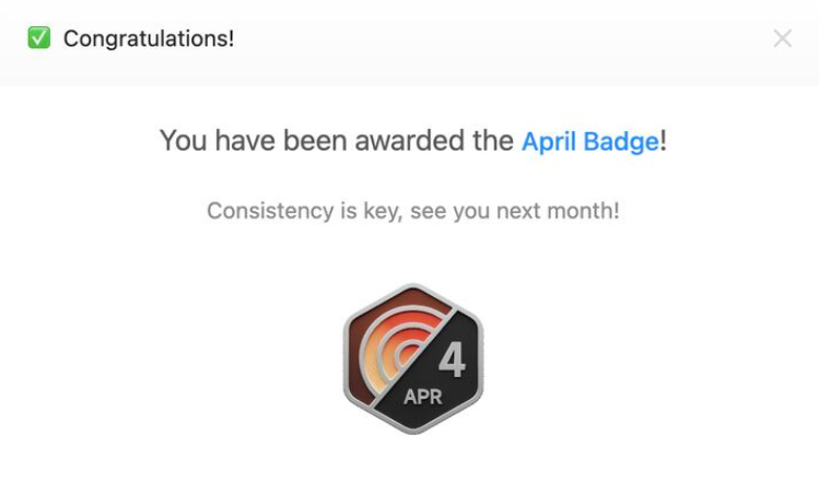 Excited to receive the April badge on @leetCode This achievement fuels my motivation to maintain consistency in problem-solving. Looking forward to the challenges and growth ahead! 🚀 #AprilBadge #ProblemSolving #LeetCode