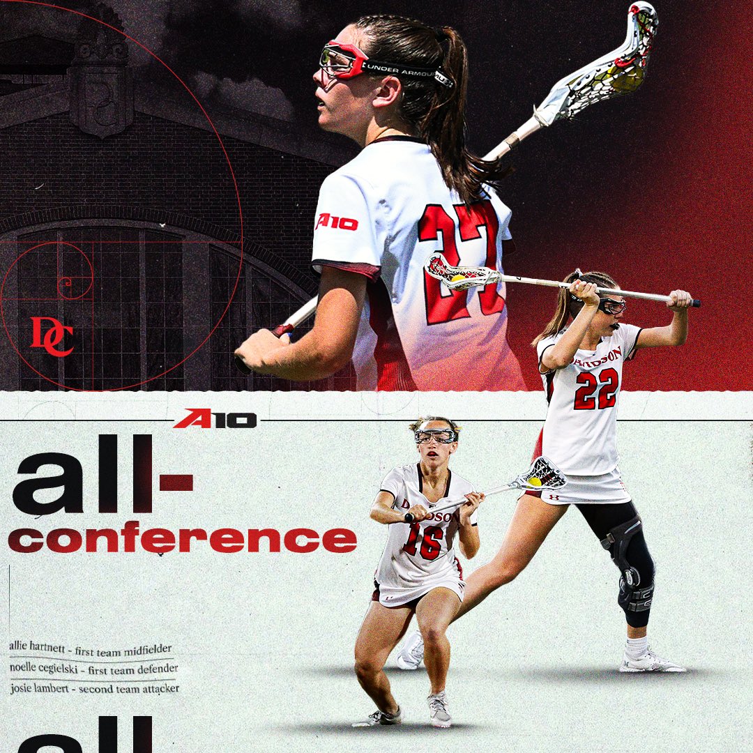 Good things come in 3️⃣s Noelle Cegielski, Allie Hartnett & Josie Lambert are @atlantic10 All-Conference honorees 💥