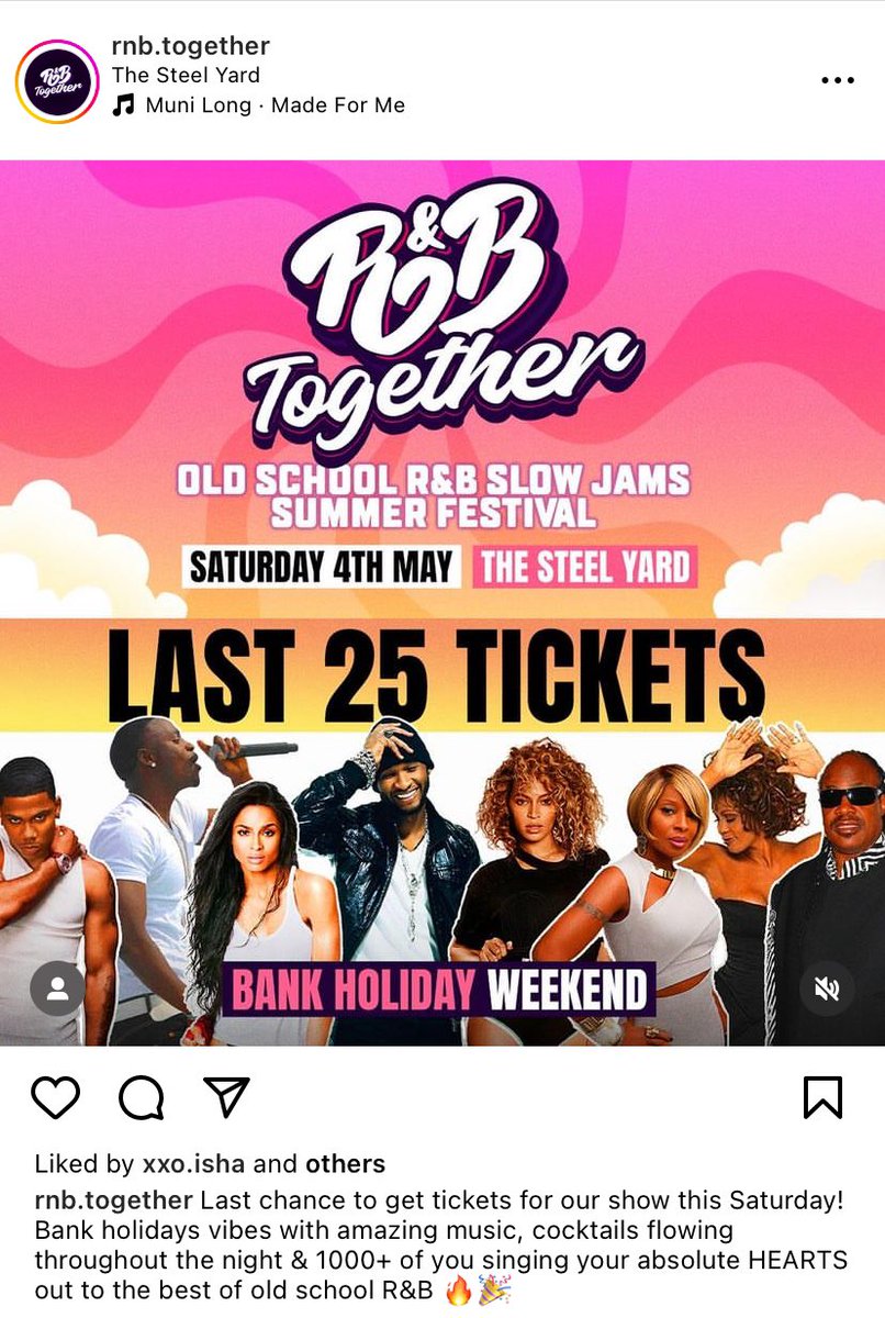 Selling 1 VIP ticket! 🎫 #rnbtogether #oldchool #slowjams #summerfestival 

Message me 😊