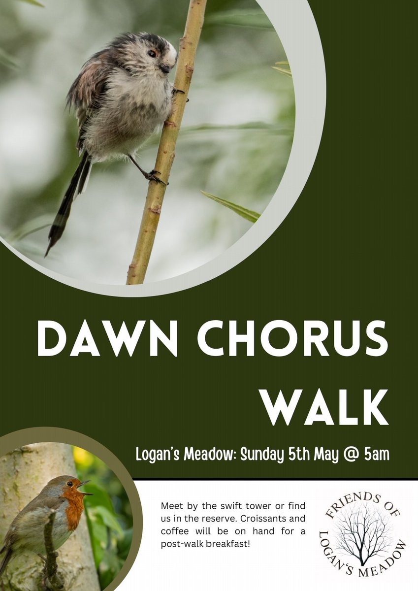 Dawn chorus bird walk Logan's Meadow this Sunday 5th 5am till 7am! @Cambsmoths @CambsBirdClub come for the birds stay for the croissants