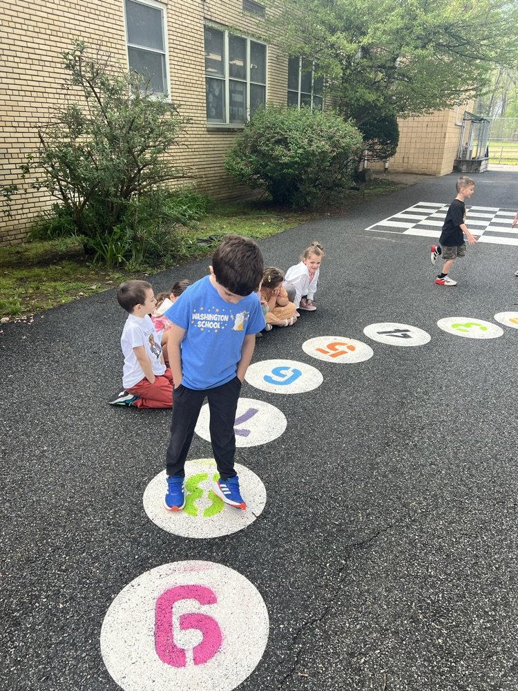 KRO uses our outdoor number line to help solve addition word problems.