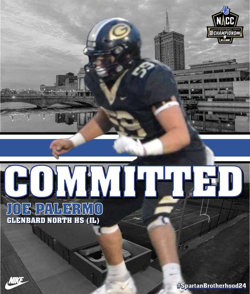 Spartan Fans, we are excited to welcome @joepalermo59 from Glenbard North HS to the Aurora Football Family. #WeAreOneAU #SpartanBrotherhood24