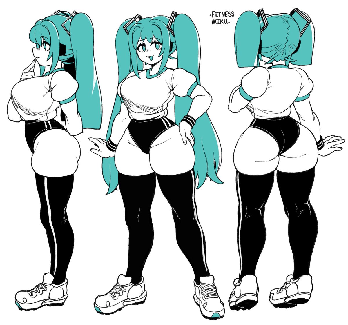 A handy ref of fitness Miku for future ideas!