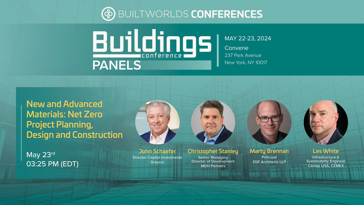 This will be a fantastic @BuiltWorlds #BuildingsConference panel featuring friends of #CarbonCure, including MDH Partners and ZGF Architects. Details: bit.ly/3wkGhnV 

MDH uses CarbonCure in its construction. ZGF was part of the innovative Amazon HQ2 design & build team.