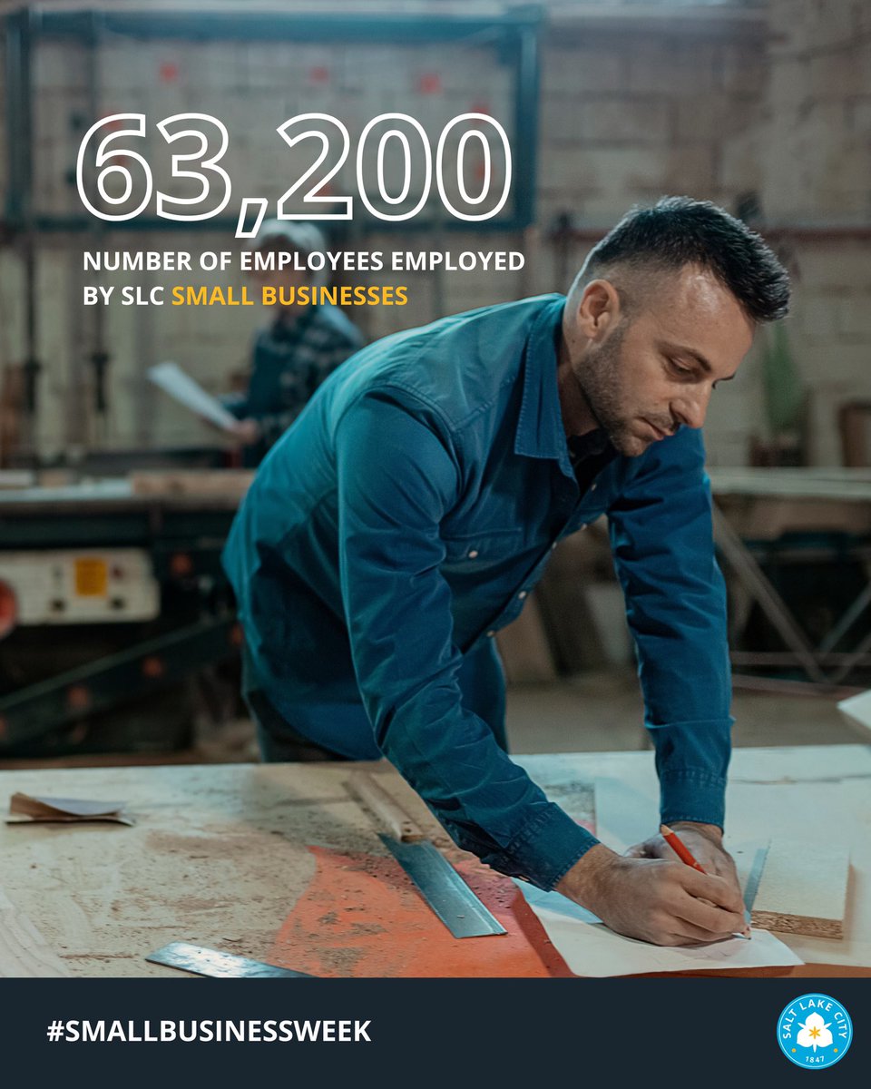 Over 63,200 residents are employed by small businesses in Salt Lake City! These businesses are the driving force of our local economy, providing important jobs and supporting our community.