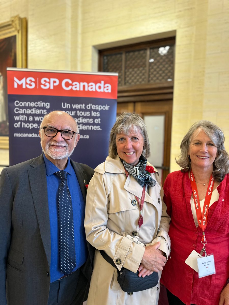 Today we met with MS leaders and volunteers. Canada has the highest number of MS cases in the world, most between 20-49 and mostly women. Our work is to ensure treatments are covered under the new PharmaCare plan and that we get disability payments to those with MS.