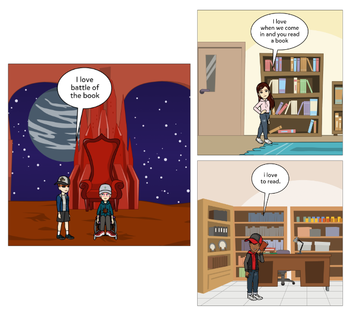 Students are reflecting on their year in library with @Pixton. They LOVE to express their creativity in comics!