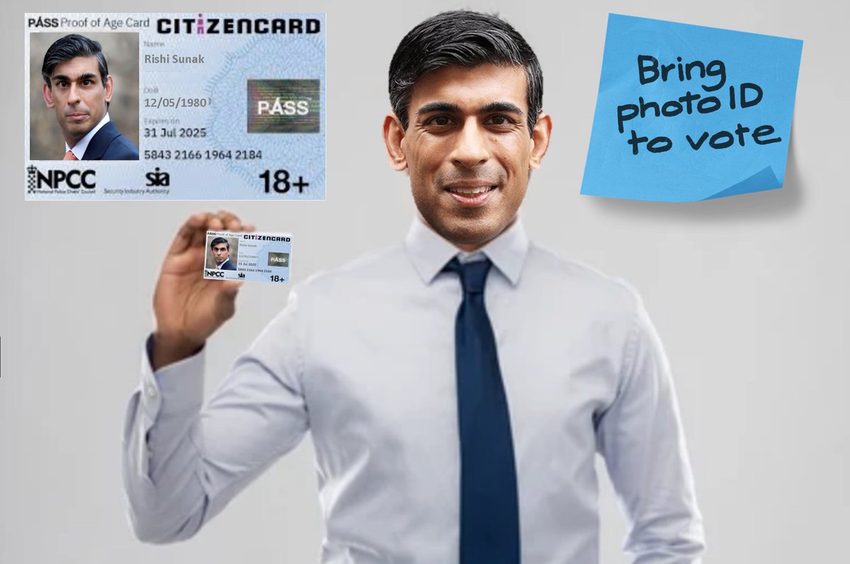 Remember your ID tomorrow folks, he'd love it if you were turned away!
#LocalElections2024 #LocalElections #VoterID #ToriesOut664 #SunakOut554