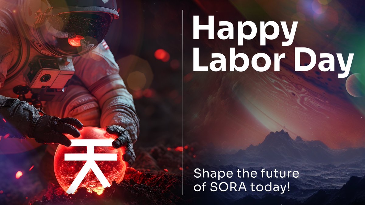 Happy Labor Day to all! Today, we honor and celebrate the hard work and achievements of those who contribute to the SORA ecosystem 🌐 Our dedication is not only building an economic system but also empowering humanity towards a #decentralized and democratic future ☄️ At SORA,…