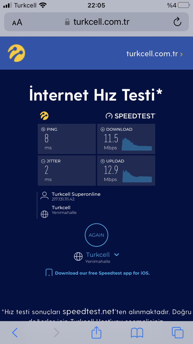 Turkcell’e 100 mbps ödeyip 3 haftadır düzeltilemeyen bir hız sorunu Wi-Fi hızı sorun ise kablolu ağ olarak kullanın oldu telefon bilgisayarları kabloyla bağlayayım öyle mi siz düzeltmenin aman sakın ? #Turkcell #turkcelsuperonline