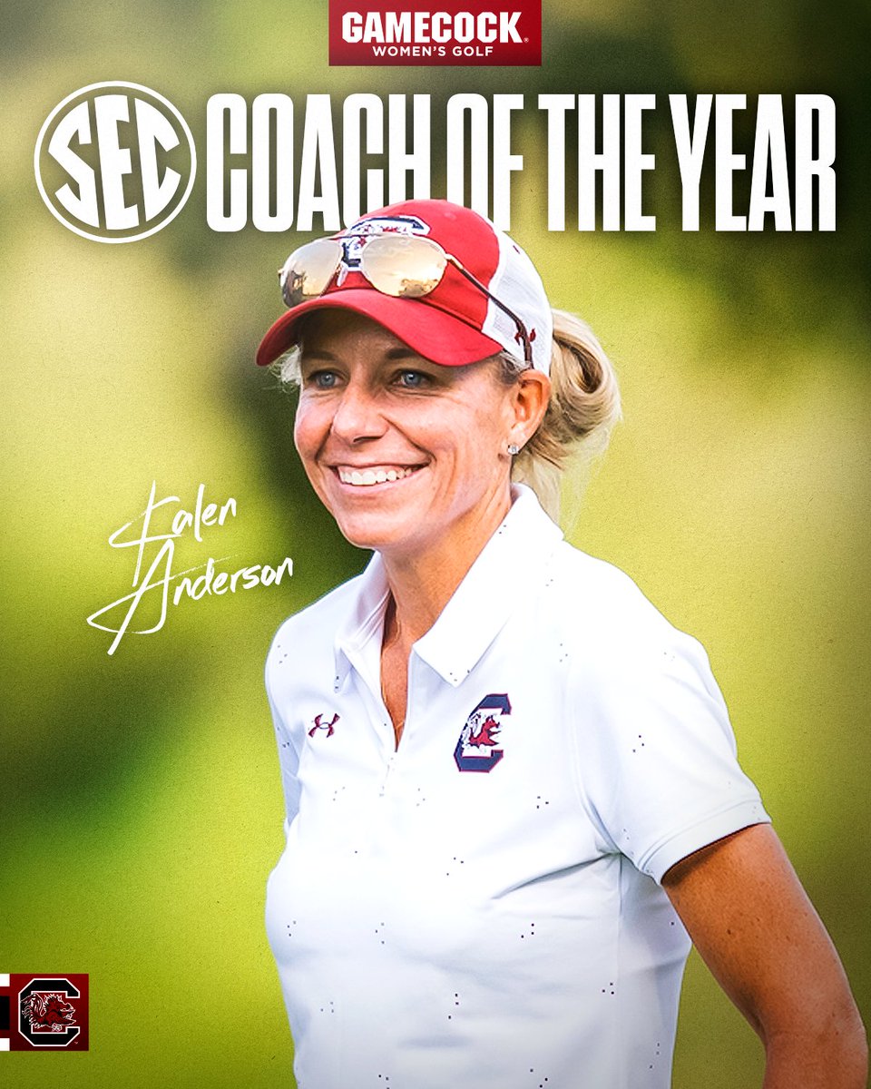 For the fourth time, @KalenAndersonSC is your SEC Coach of the Year! 🏆🤙 #Gamecocks🐔⛳️ // #ForeverToThee