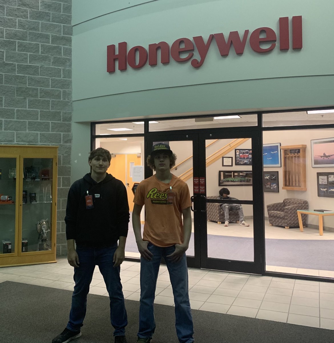 We love helping students explore careers! @EudoraSchools students Michael Thorne (left) and Carson Moore (right) recently were hosted by prospective employer Honeywell. Thank you @honeywell for considering JAG-K students for employment! #JAGKSupporters #JAGKCareerExploration