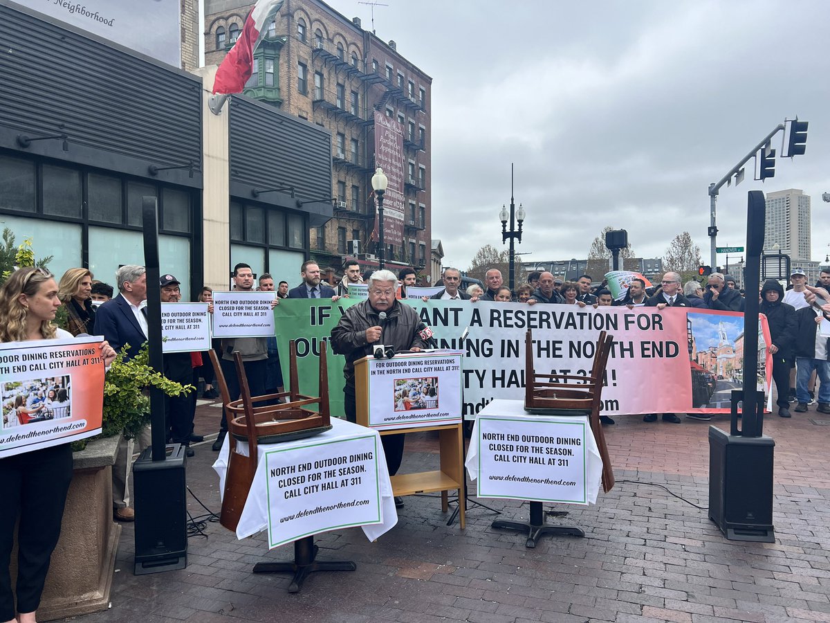 HAPPENING NOW: North End restaurant owners and their staff are rallying at the entrance of the Italian neighborhood — calling on Mayor Michelle Wu to reinstate outdoor dining on Hanover Street.

The same program is starting in every other Boston neighborhood beginning today. <a href="/wbz/">WBZ | CBS News Boston</a>