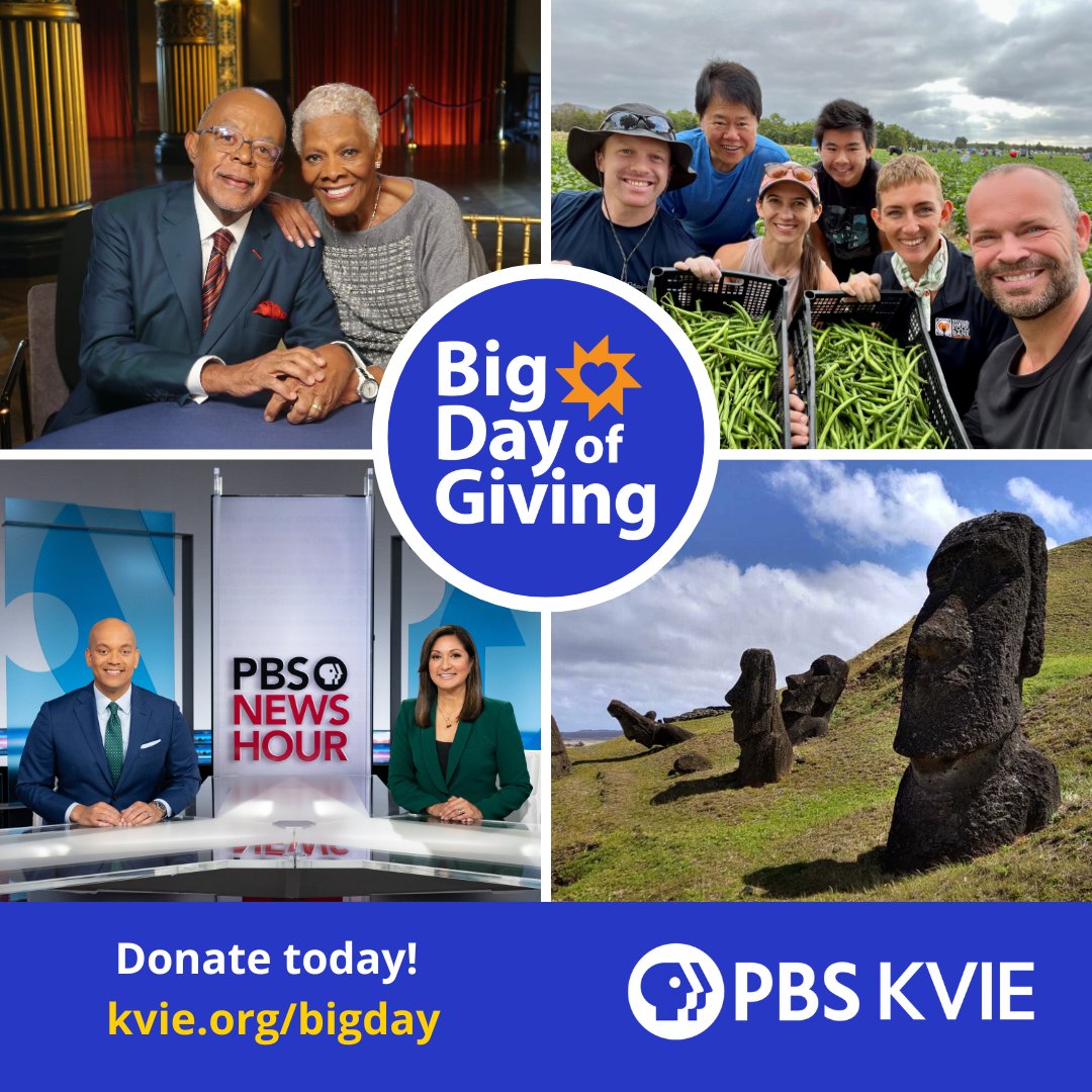 Big Day of Giving is May 2! Whether you watch live or stream on the PBS app, your support fuels your favorite programming for our whole community. 📺 Support the programs you love by donating to KVIE, your PBS station. Visit kvie.org/bigday to make your donation today.