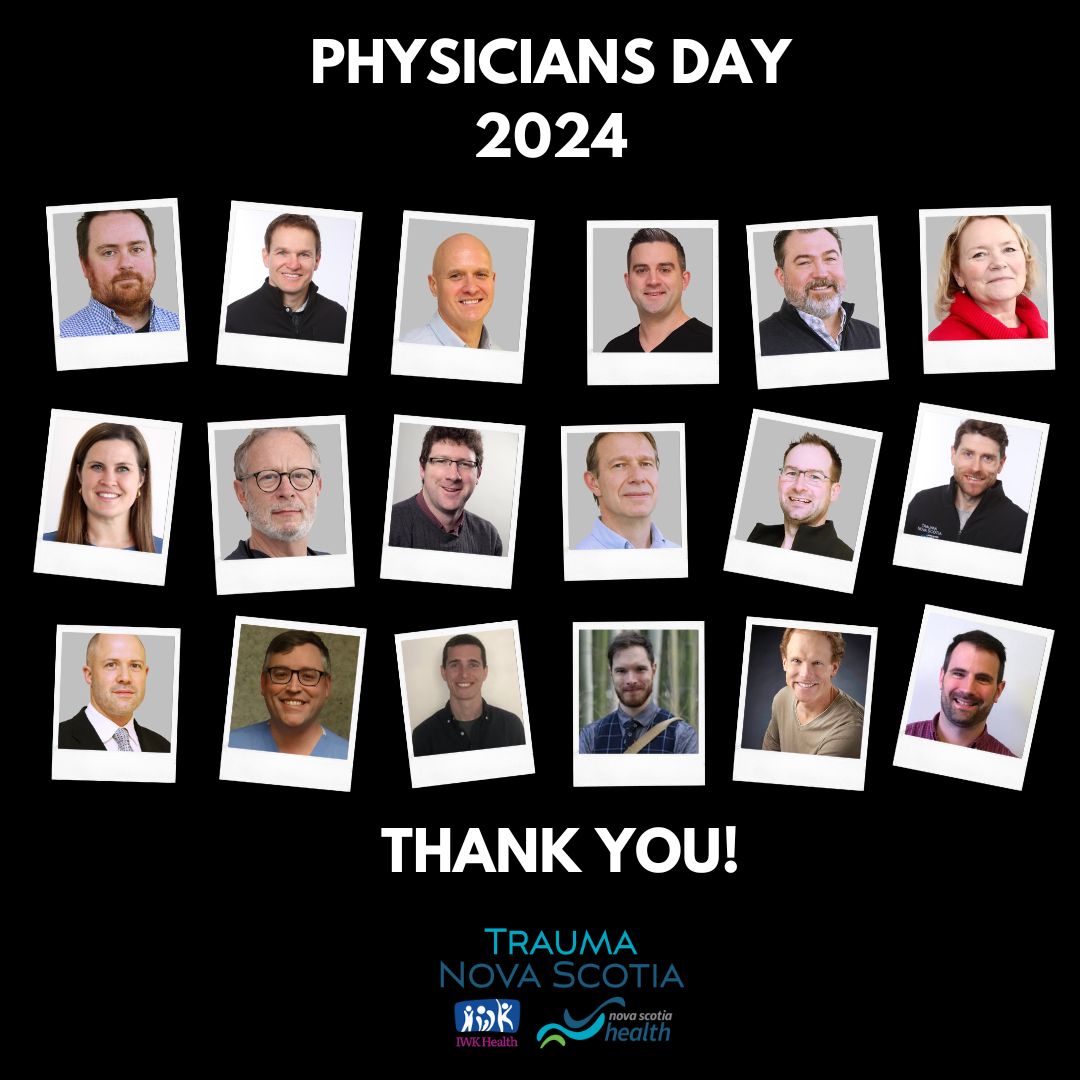 Happy Physicians Day to my Trauma Nova Scotia crew who make my job so satisfying. I'd definitely hire each of you again.