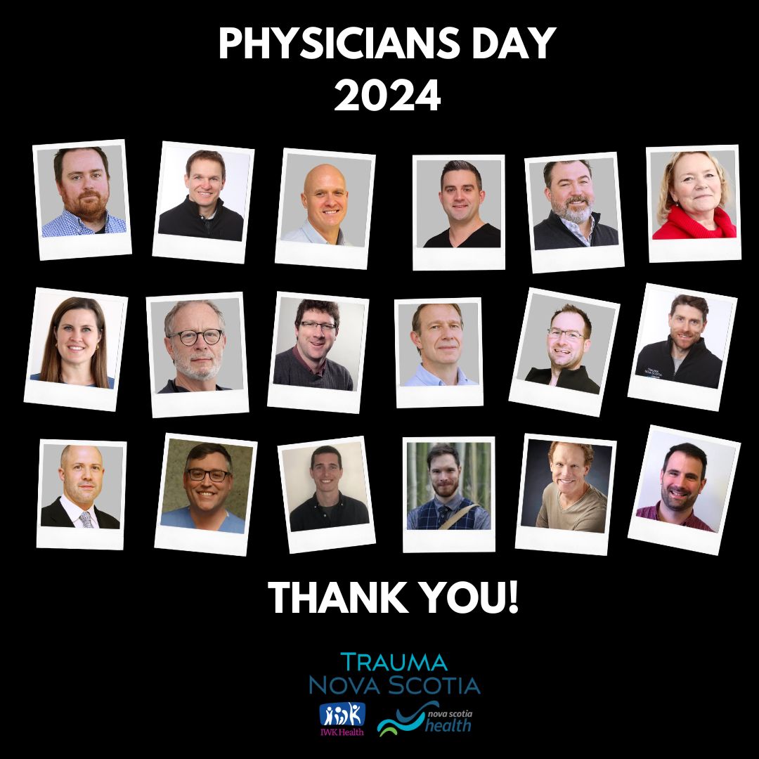Happy Physicians Day to my Trauma Nova Scotia crew who make my job so satisfying.  I'd definitely hire each of you again.