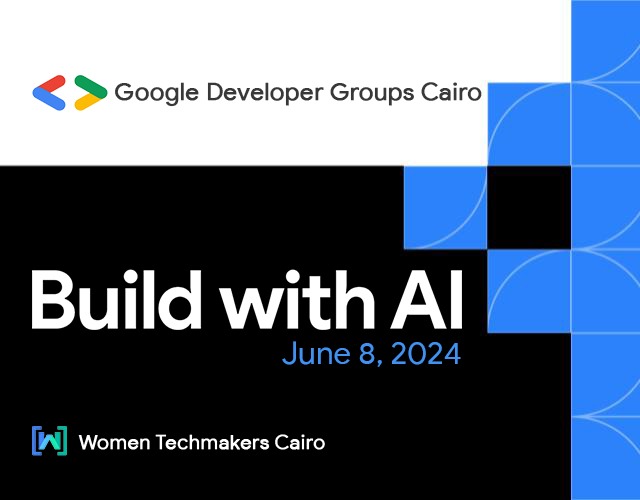 No matter your skill level or development background (Backend, Android, Flutter) - this event is for you! 😉
Unleash the Power of #GenerativeAI and Join us for #BuildwithAI Cairo, your one-stop shop to master the latest Generative AI tools and revolutionize your apps. 🙌