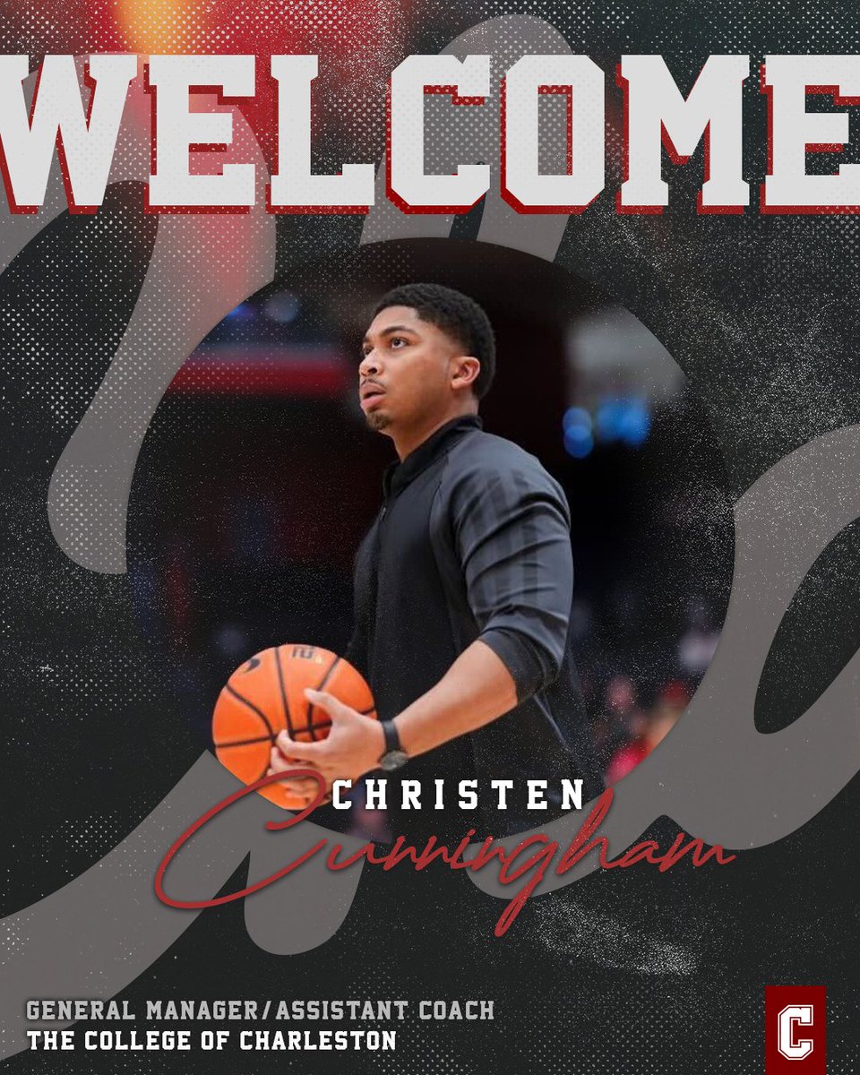 CofCBasketball's tweet photo. Another piece to the puzzle. 

@yocunningham joins the staff as General Manager/Assistant Coach 🌴🏀 https://t.co/XIpRIHvFqg