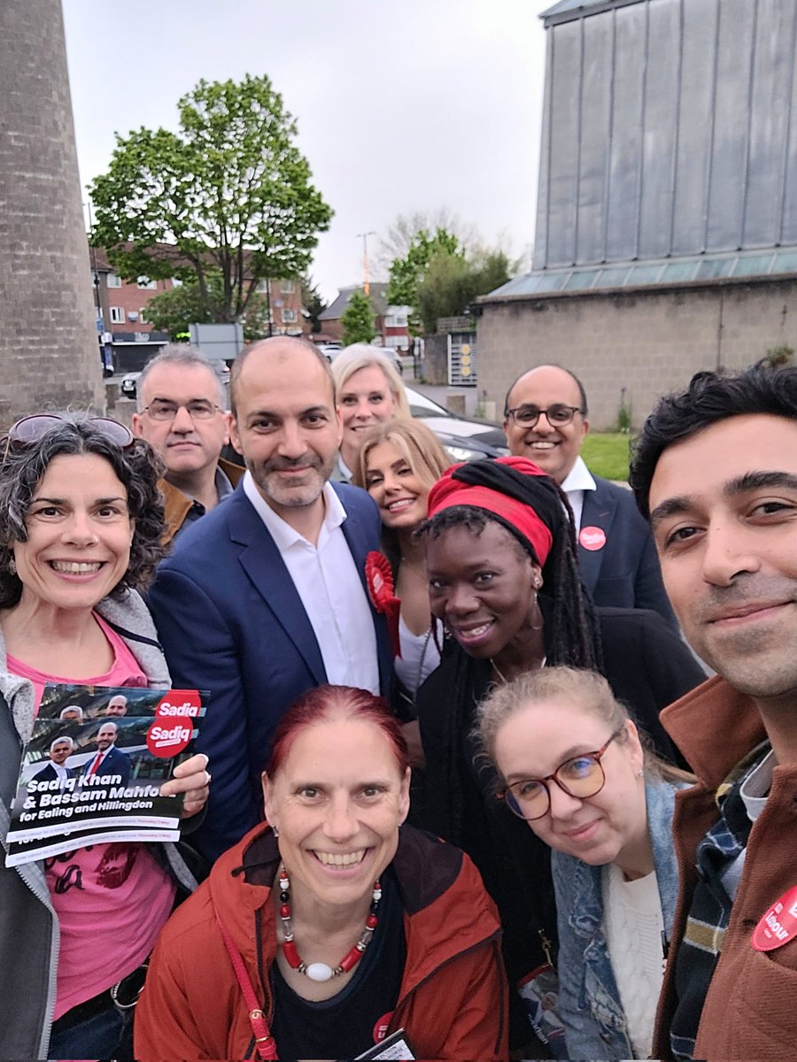 Wonderful to spend the last canvass before polling day with the great @BassamMahfouz and Ealing team - strong support for both him and @SadiqKhan! Tomorrow, #VoteLabour for free school meals, more council housing, frozen fares, and a progressive future for London.