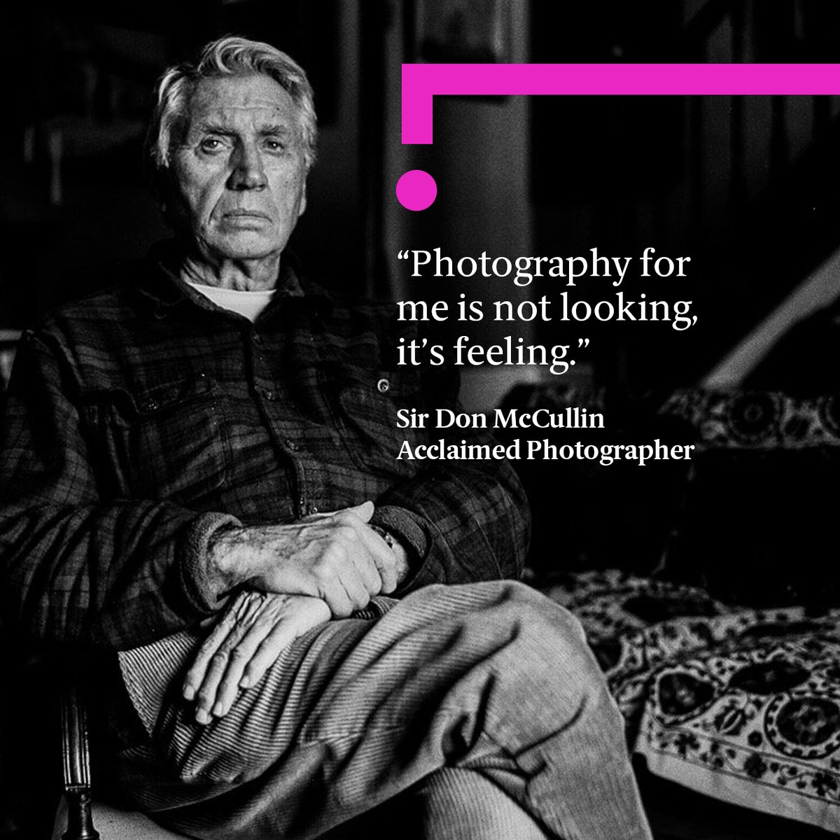 “Photography for me is not looking, it’s feeling.”
In an interview with @TinaBrownLM  at #SirHarrySummit on 15 May, legendary photojournalist Sir Don McCullin will reflect on the futility of violence and how he has “sentenced himself to peace.”
Tune into the livestream: