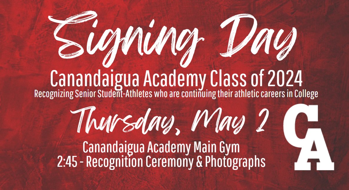 We are excited to celebrate our student-athletes tomorrow at the Main Gym! #CanandaiguaProud