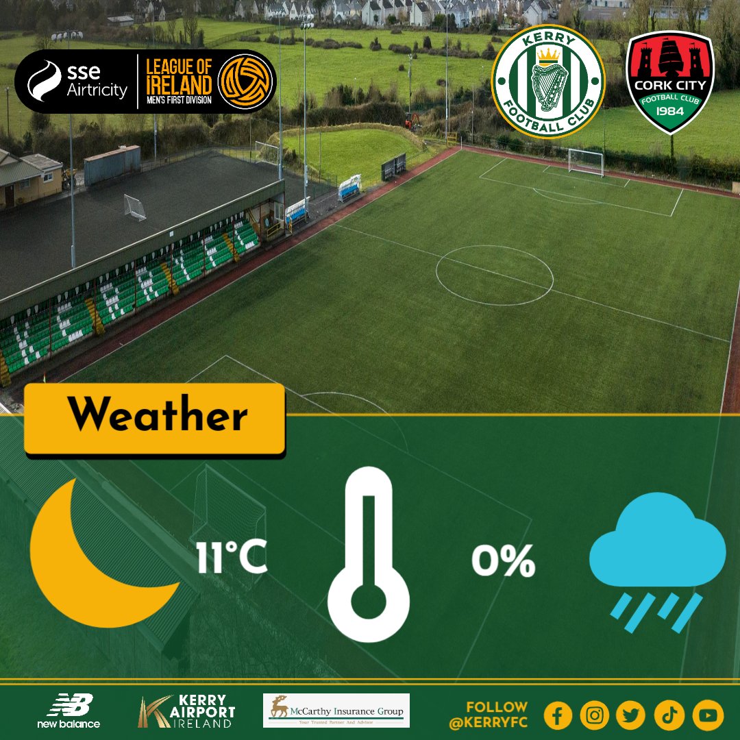 Here is your weather forecast to kick off the Bank Holiday weekend in Mounthawk Park!

#WeAreKerryFC #EnterTheKingdom