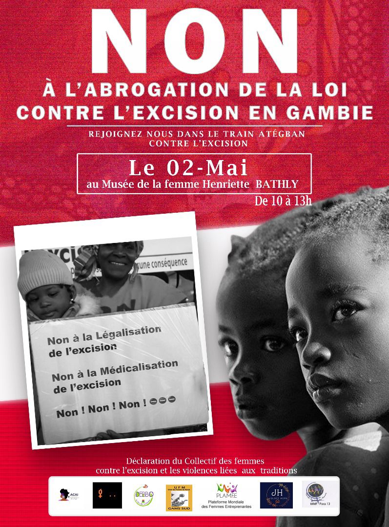 #StopMGF On se retrouve tous à la place du Souvenir à partir de 10h pour soutenir nos sœurs de la #Gambie pour dire NON À L'ABROGATION DE LA LOI CONTRE L'EXCISION. PS : la loi a été voté par la majorité à l'assemblée nationale. Il ne reste que son passage en commission pour…