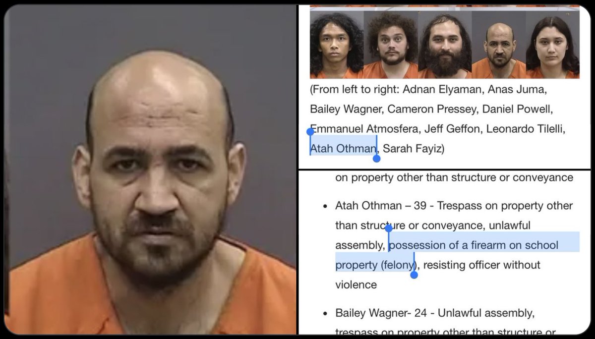 TERROR: The paid agitators being sent to college campuses are often armed. For example, 39-year-old Atah Othman was arrested at the University of Florida with a gun. Police at the University of Texas seized a huge cache of firearms on campus. This is not speech. h/t @SonofHas