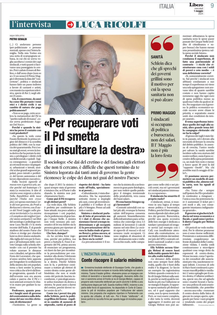 LA SINISTRA NON C'E' PIU' .. ci sono una serie di partiti e partitini che non hanno più la funzione primaria di essere i veri difensori dei lavoratori. I sindacati erano garanti presso le aziende dei diritti e dei salari dei lavoratori. Oggi 1° maggio non c'è niente da…